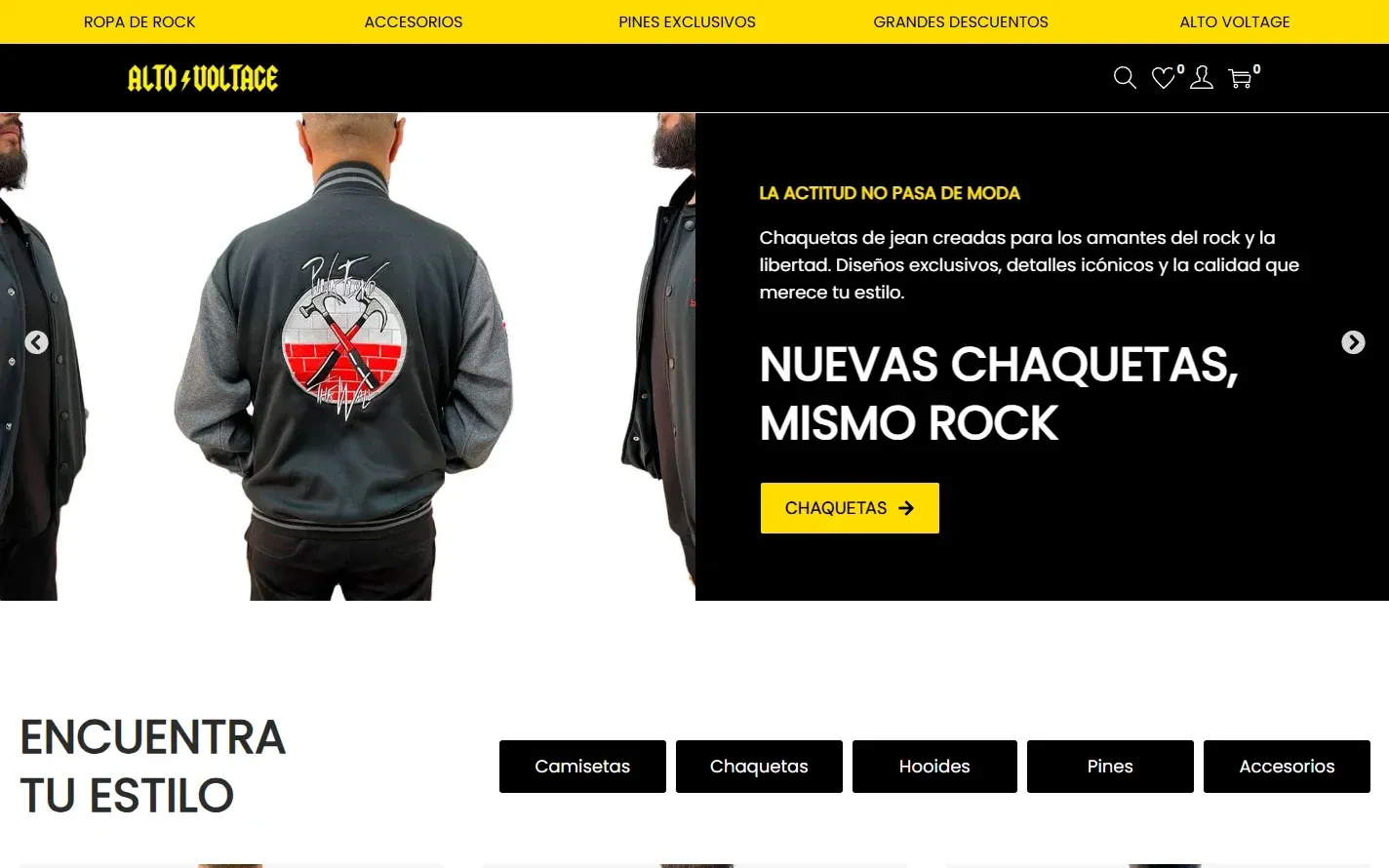 Clothing store — homepage of altovoltage.com
